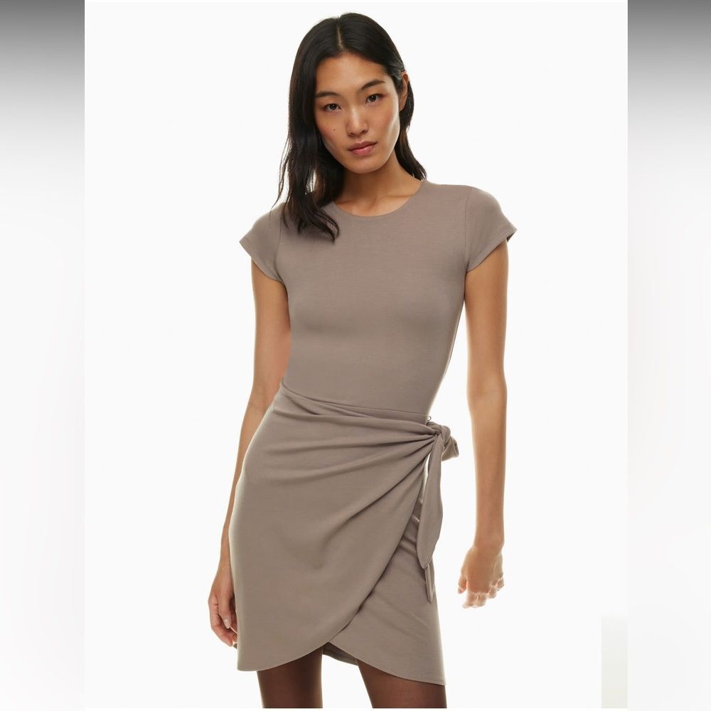 Wilfred Aritzia pink wrapped dress